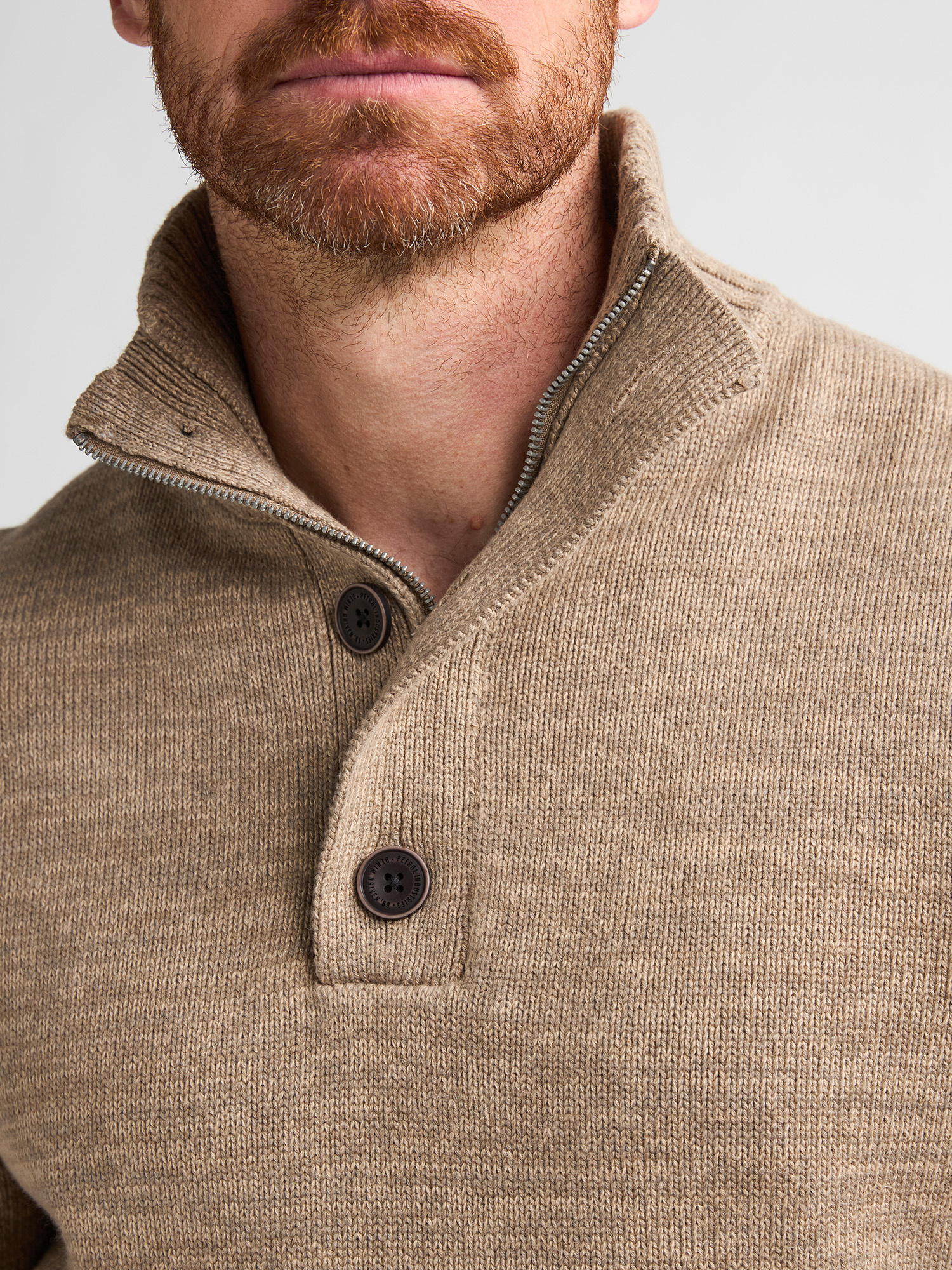 M-ROS-KWC206 Men Knit Neck Pullover (7140 Sand)