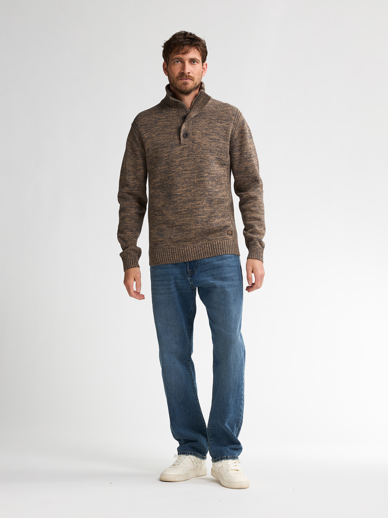 M-ROS-KWC206 Men Knit Neck Pullover (7140 Sand)