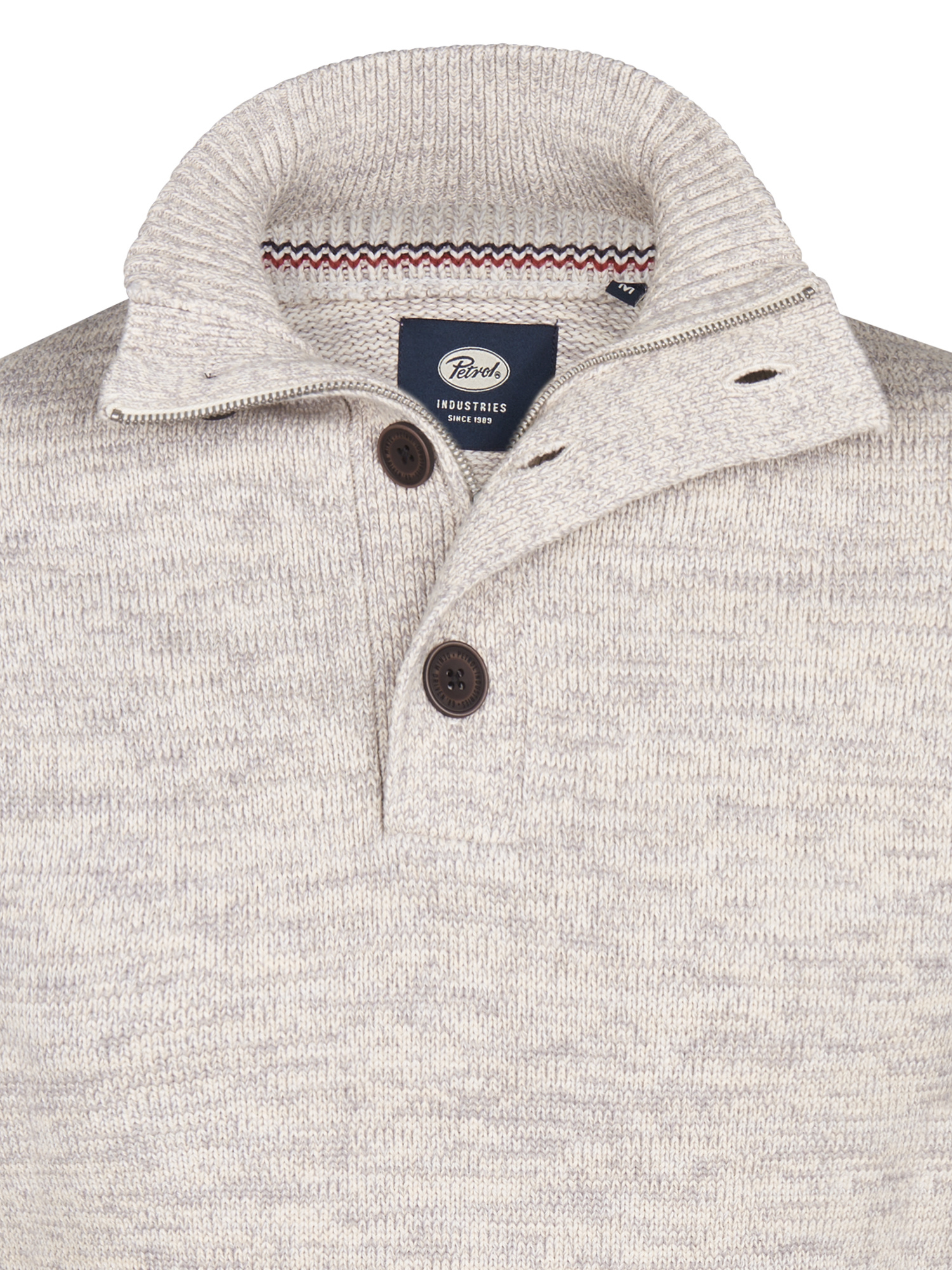 M-ROS-KWC206 Men Knit Neck Pullover (0009 Light Grey)