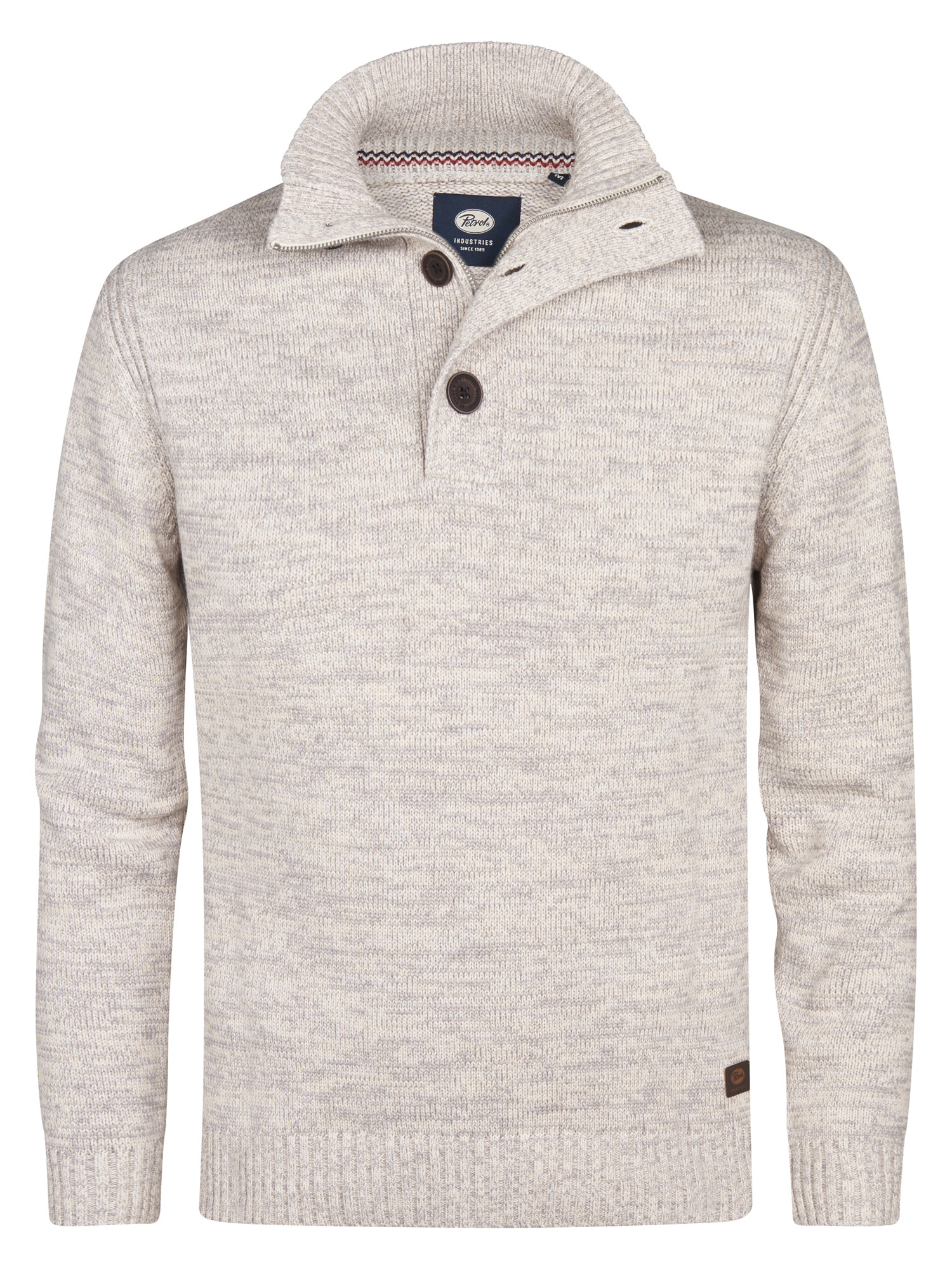 M-ROS-KWC206 Men Knit Neck Pullover (0009 Light Grey)