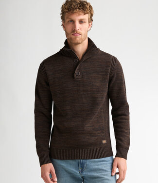 Petrol Industries M-ROS-KWC206 Men Knit Neck Pullover (7156 Dark Brown)