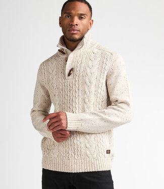 Petrol Industries M-3060-KWC211 Men Knit Collar Pullover (0009 Cream )