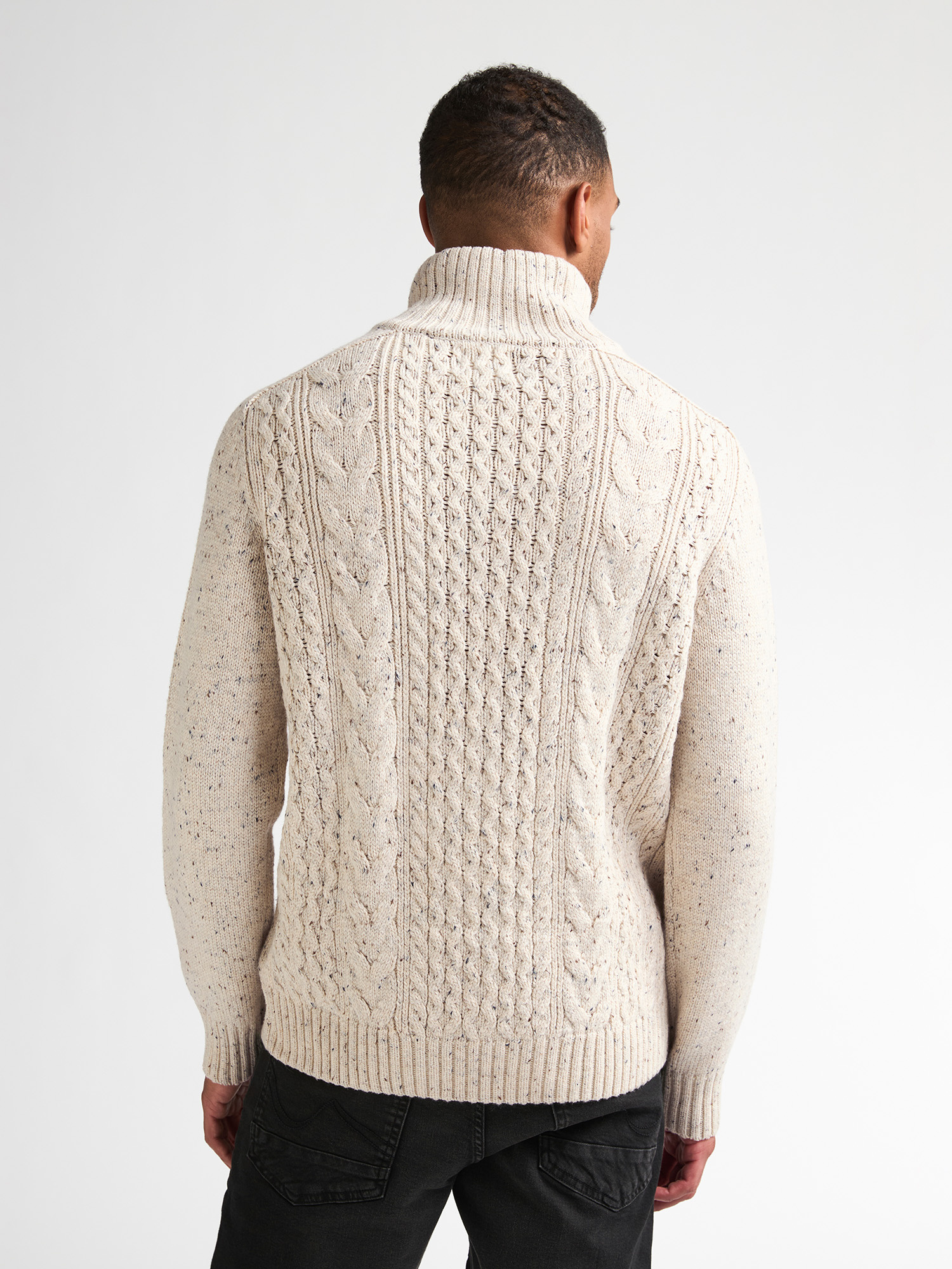 M-3060-KWC211 Men Knit Collar Pullover (0009 Cream )