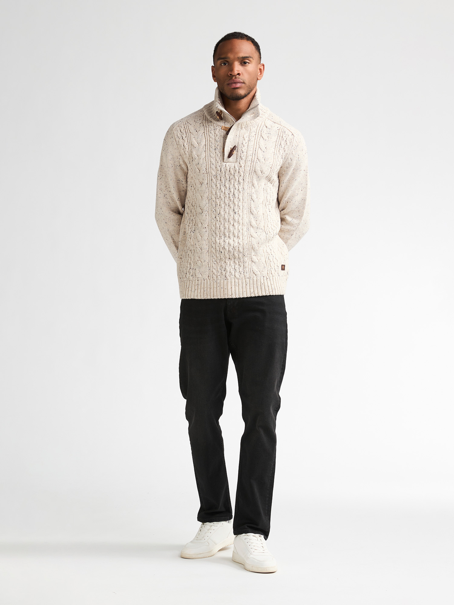 M-3060-KWC211 Men Knit Collar Pullover (0009 Cream )