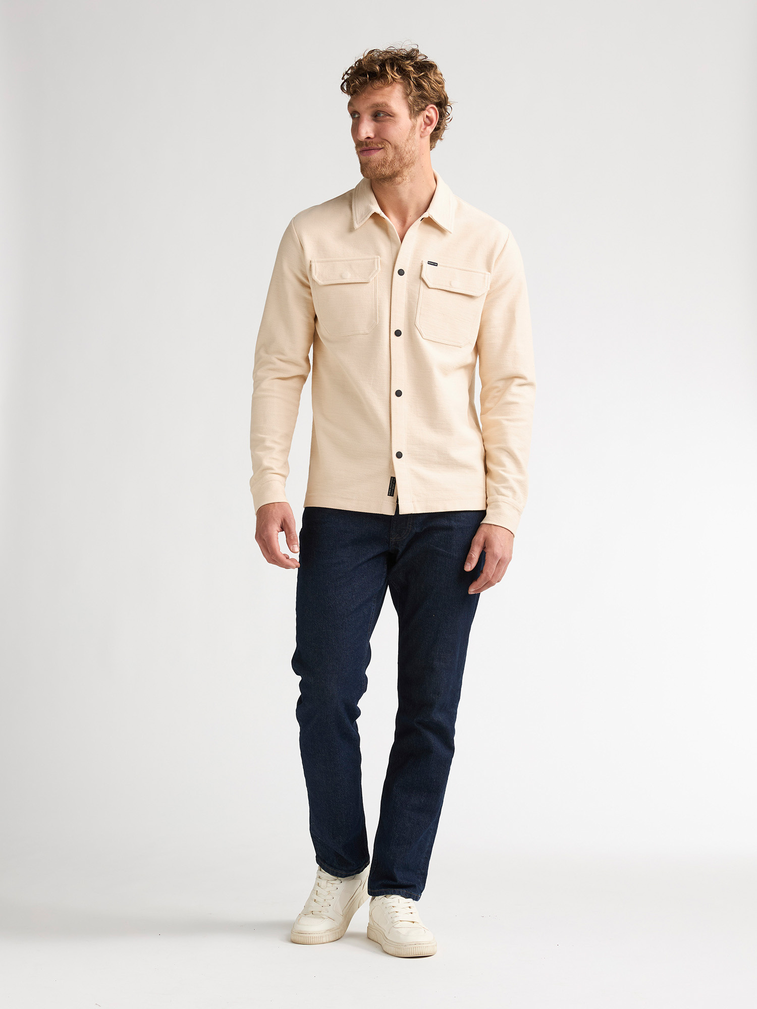 M-3060-SIL423 Men Overshirt (0113 Beige)