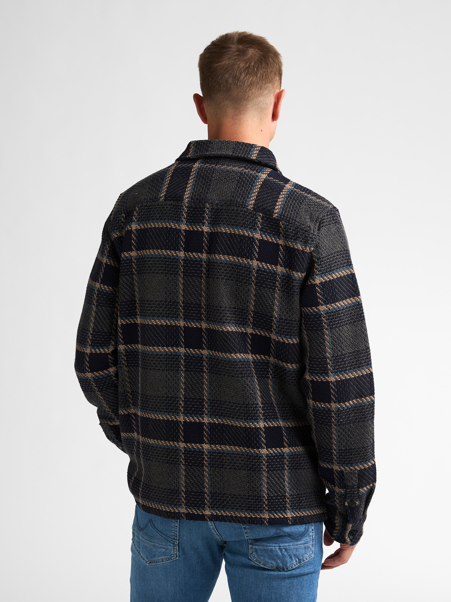 M-3060-SIL405 Men Overshirt (6174 Navy)