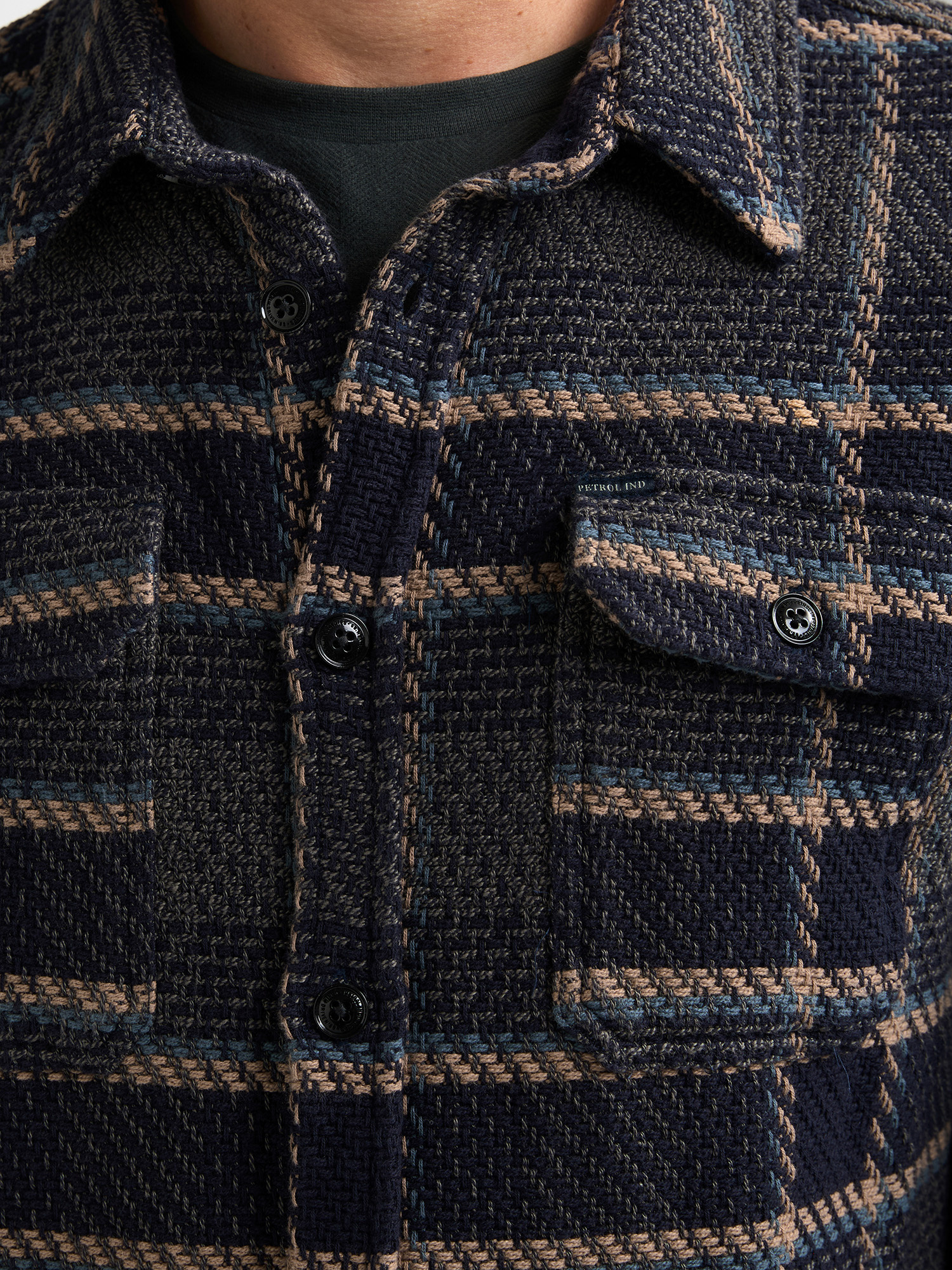 M-3060-SIL405 Men Overshirt (6174 Navy)
