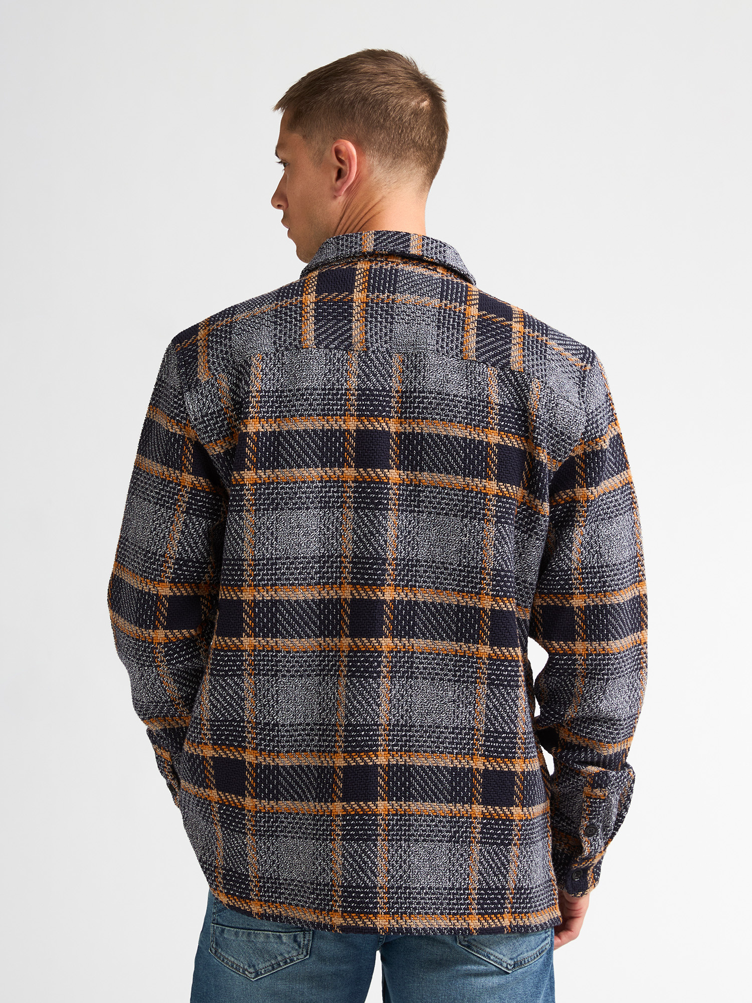 M-3060-SIL405 Men Overshirt (0007 Dark Navy)