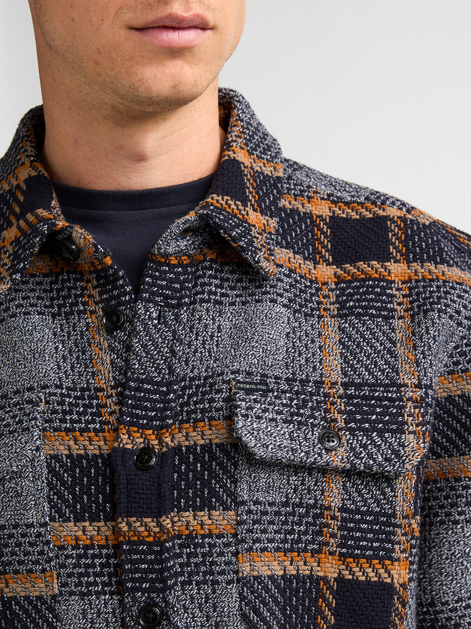 M-3060-SIL405 Men Overshirt (0007 Dark Navy)