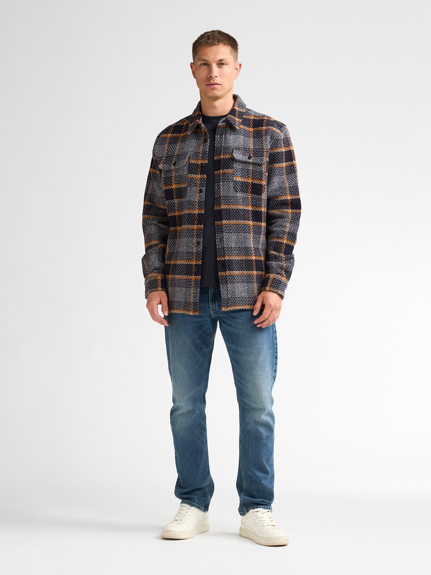 M-3060-SIL405 Men Overshirt (0007 Dark Navy)