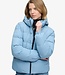 HOODED SPORTS PUFFER JACKET (Washed Denim Blue)