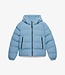 HOODED SPORTS PUFFER JACKET (Washed Denim Blue)