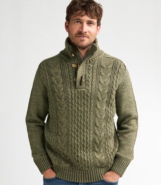 Petrol Industries M-3060-KWC211 Men Knit Collar Pullover (6174 Green)