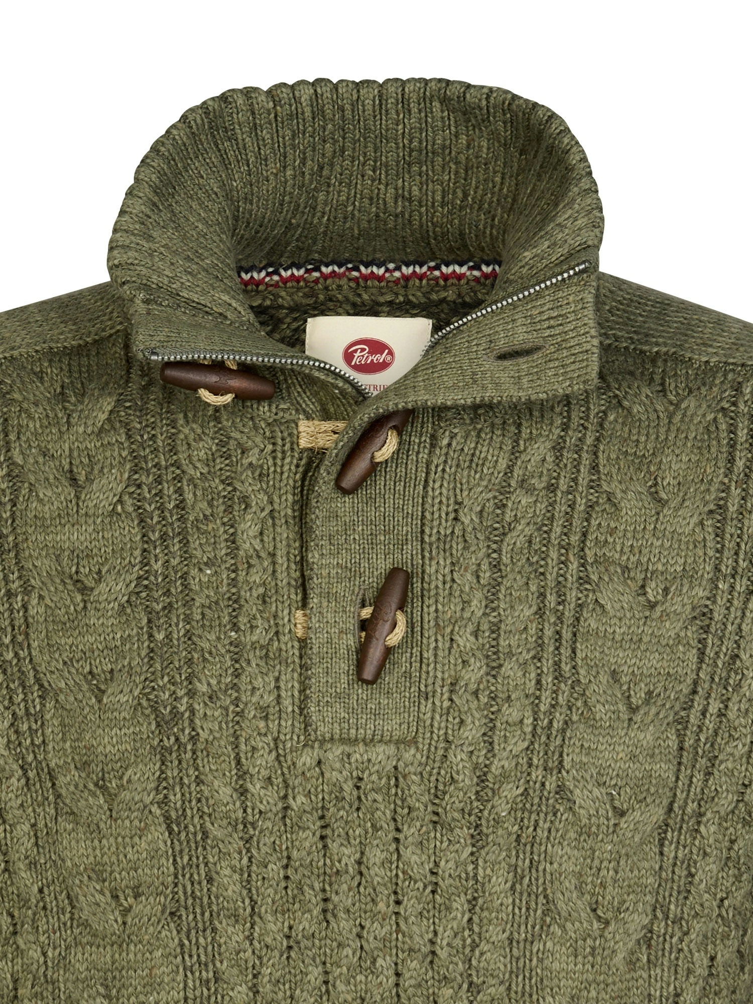 M-3060-KWC211 Men Knit Collar Pullover (6174 Green)