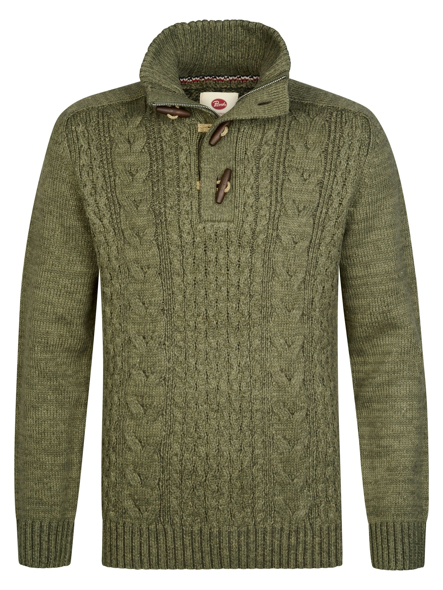 M-3060-KWC211 Men Knit Collar Pullover (6174 Green)