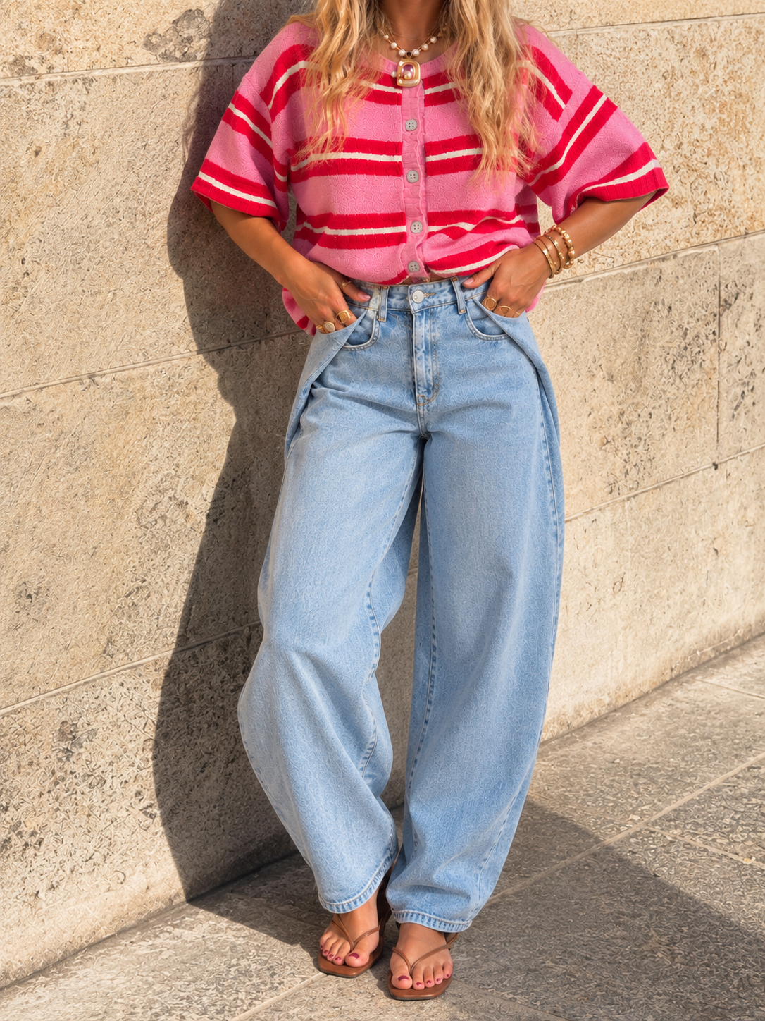 QUEEN HEARTS LAYLA Ballon Fit (Stone Bleach Denim)