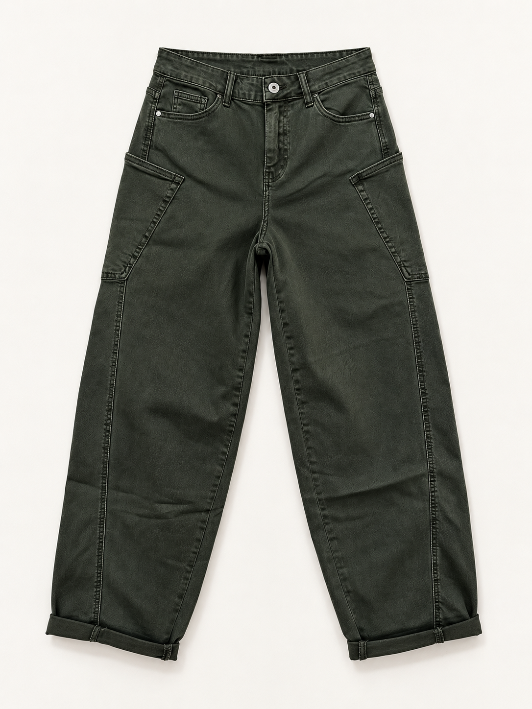 AUDREY Cargo Ballon Fit Jeans (Green Denim)