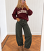 AUDREY Cargo Ballon Fit Jeans (Green Denim)