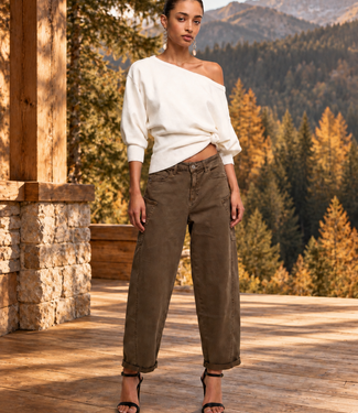 AUDREY Cargo Ballon Fit Jeans (Beige Denim)