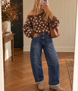 VIENNA Pocket Ballon Fit Jeans (Blue Denim)