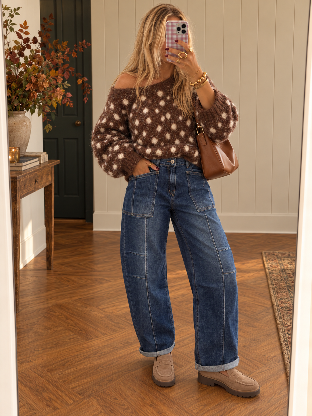 VIENNA Pocket Ballon Fit Jeans (Blue Denim)
