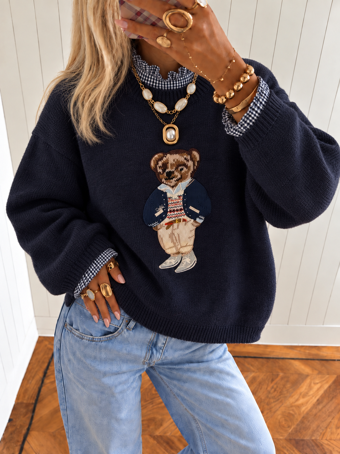 TEDDY BEAR Pullover (Navy)