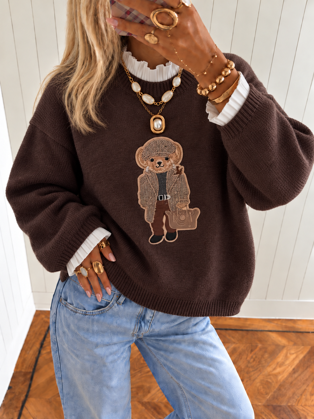 TEDDY BEAR Pullover (Brown)