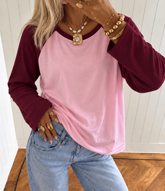CHARLIE Longsleeve (Bordeaux/Pink)