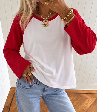 CHARLIE Longsleeve (White/Red)