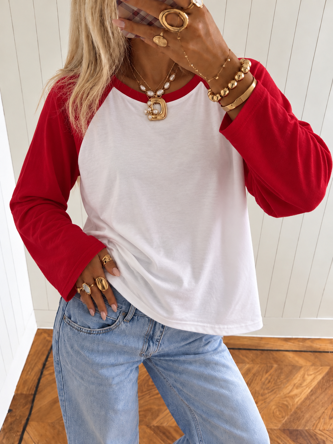 CHARLIE Longsleeve (White/Red)