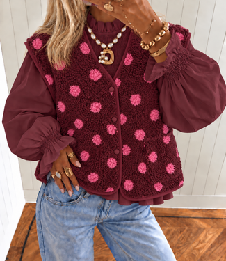 TEDDY Polkadot Bodywarmer (Bordeaux/Pink)