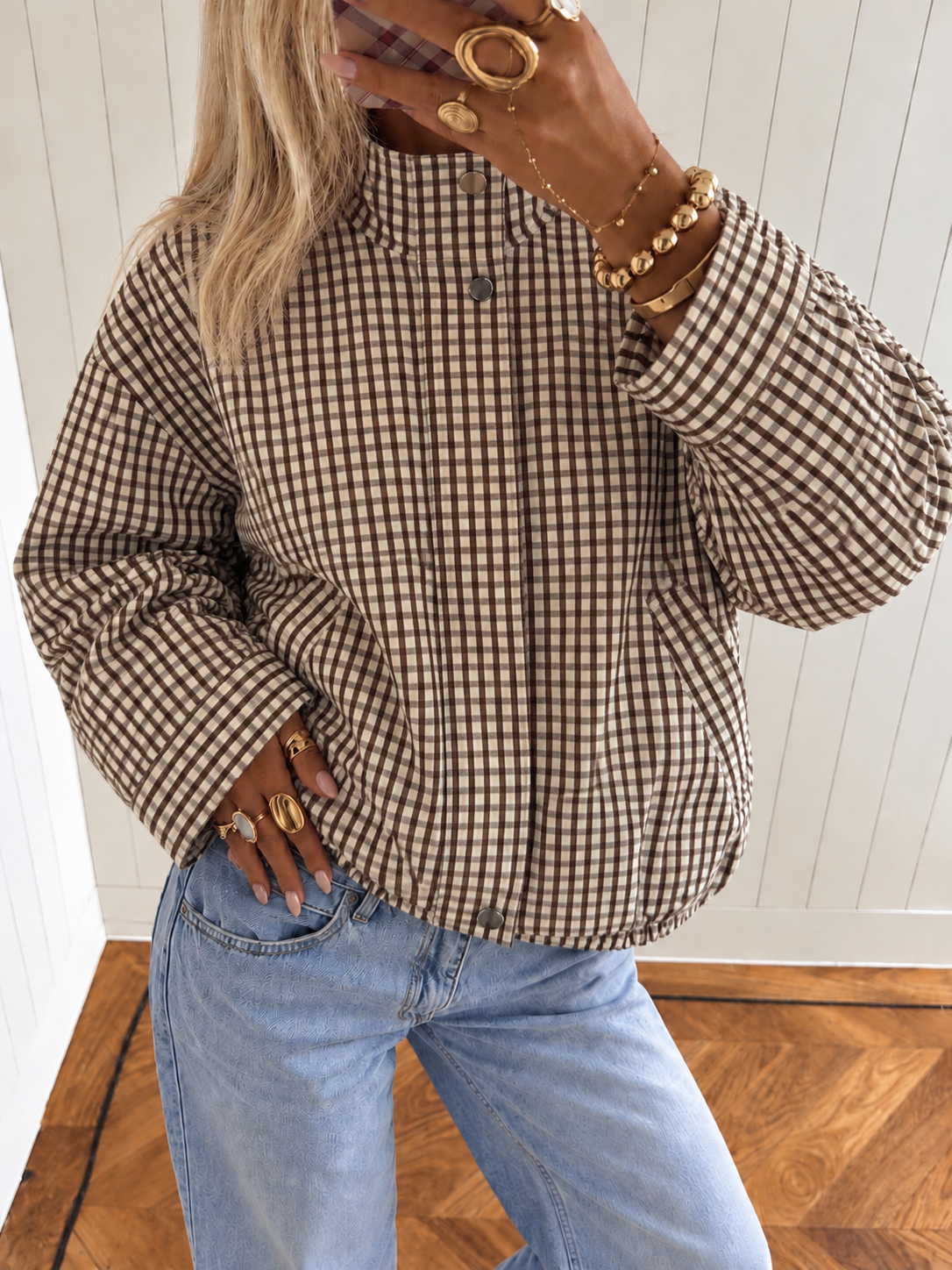 PAULA Check Jacket (Beige)