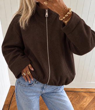 ANNA  Zip Jacket (Brown)