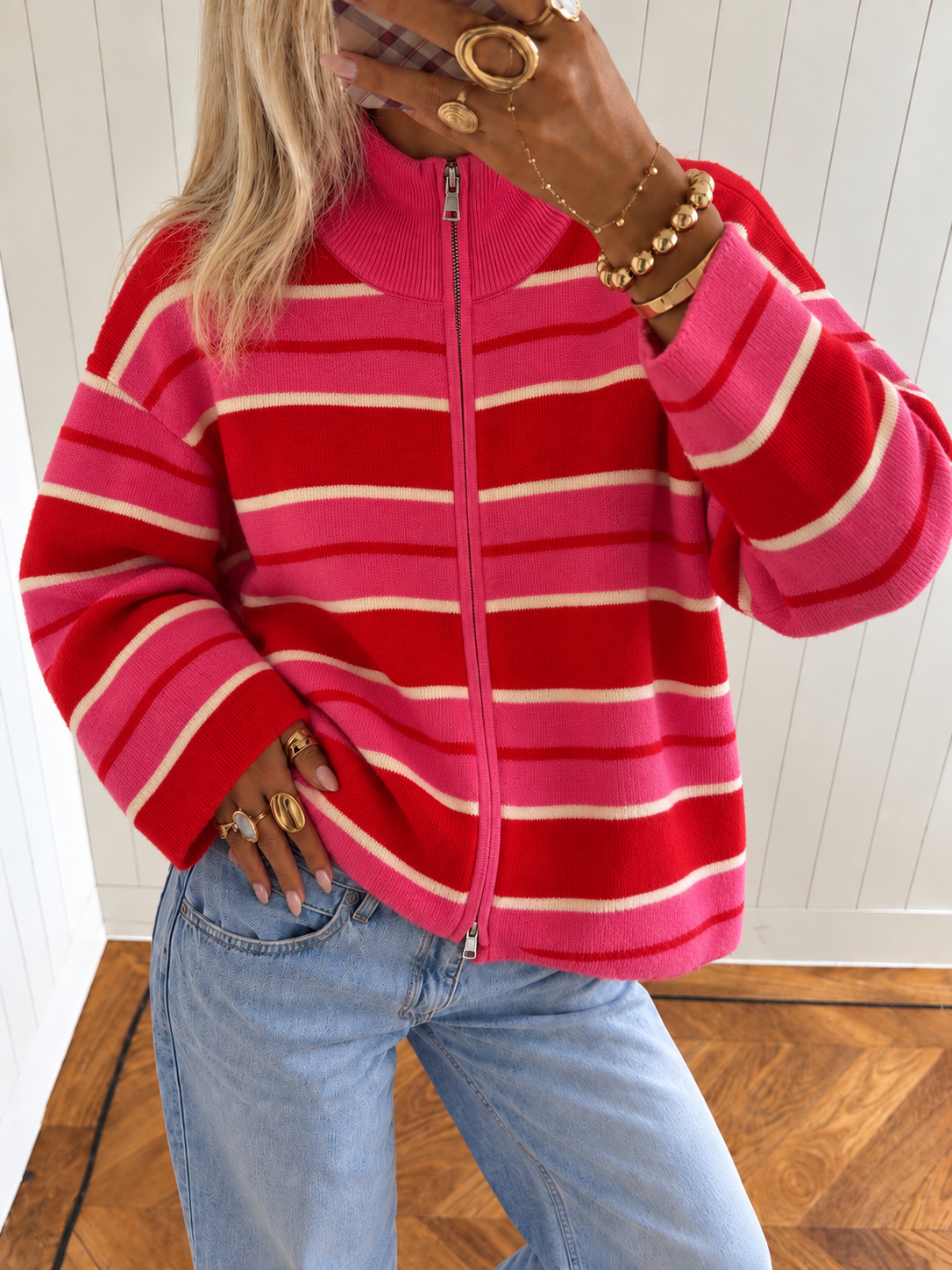 LUCY Stipes Vest (Pink/Red)