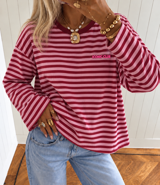ICONIC Stripe Long Sleeve (Pink/Bordeaux)