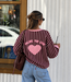 LOVE Stripes Sweater (Bordeaux/Pink