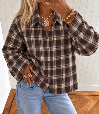 ICONIC Check Blouse (Brown)