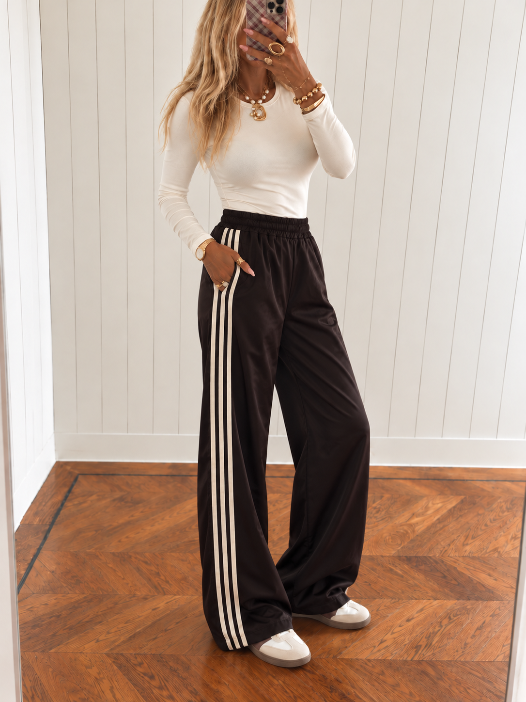 JOY Stripes Balloon Pants (Brown)
