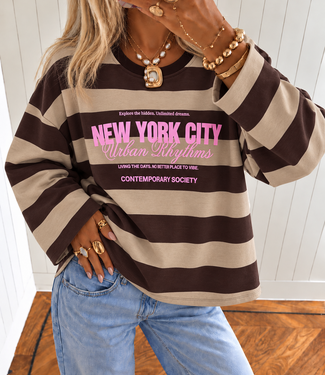 NEW YORK Stripes Sweater (Brown/Beige)