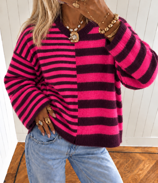 NINA Stripes Pullover (Purple/Pink)