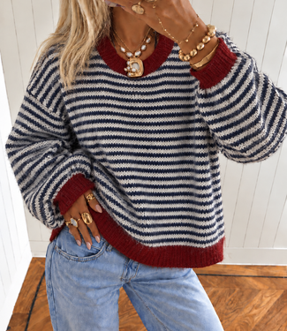NANA Stripes Pullover (Navy/Bordeaux)