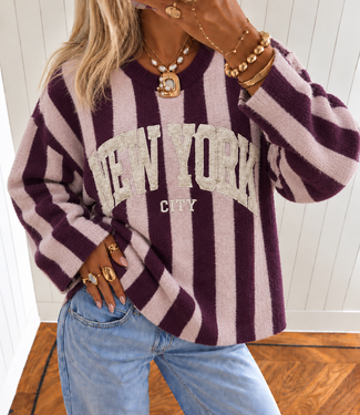 NEW YORK Stripe Pullover (Pink/Purple)