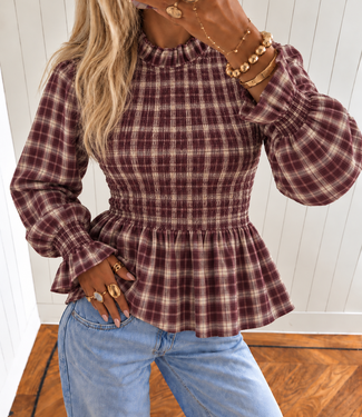 MIRA Check Top (Bordeaux)