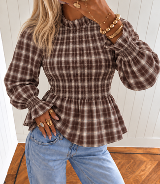 MIRA Check Top (Brown)