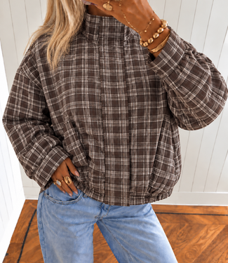 LINOU Check Jacket (Brown)