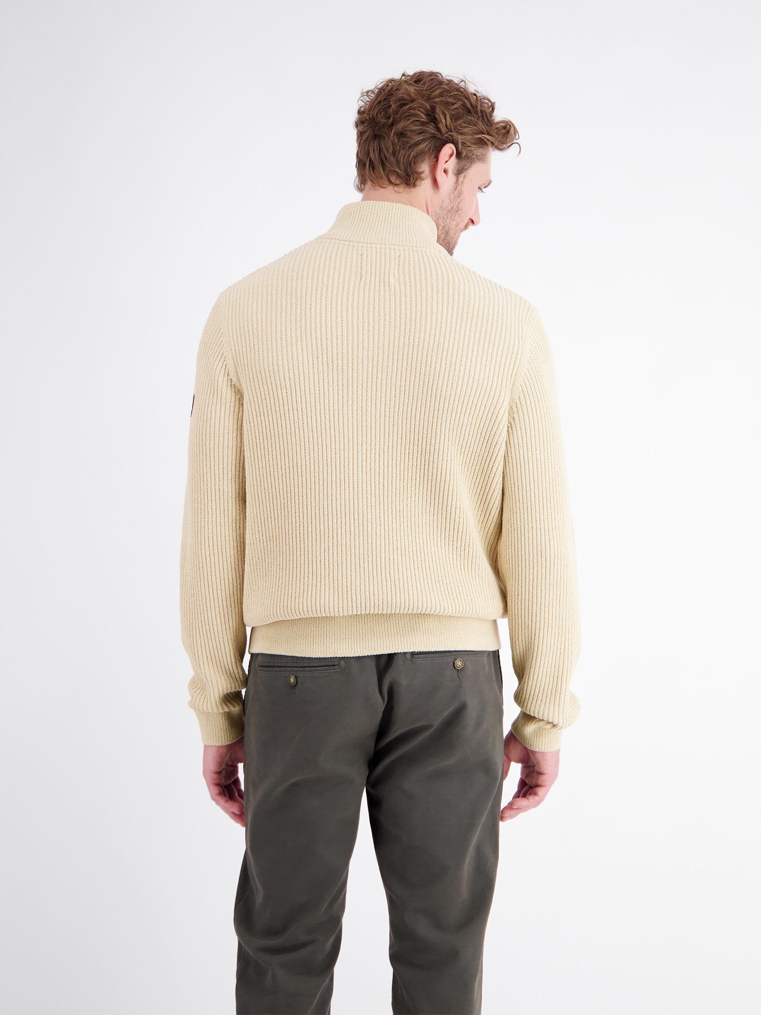 2605466 Men Zip Knit Sweater (108 Beige)