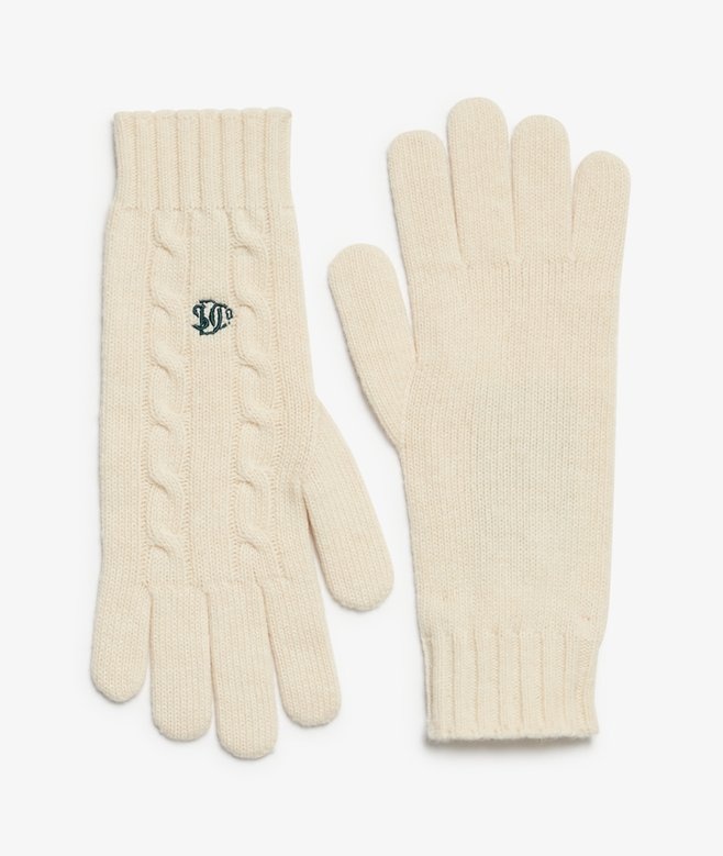 PREMIUM CABLE GLOVES (NATURAL CREAM)
