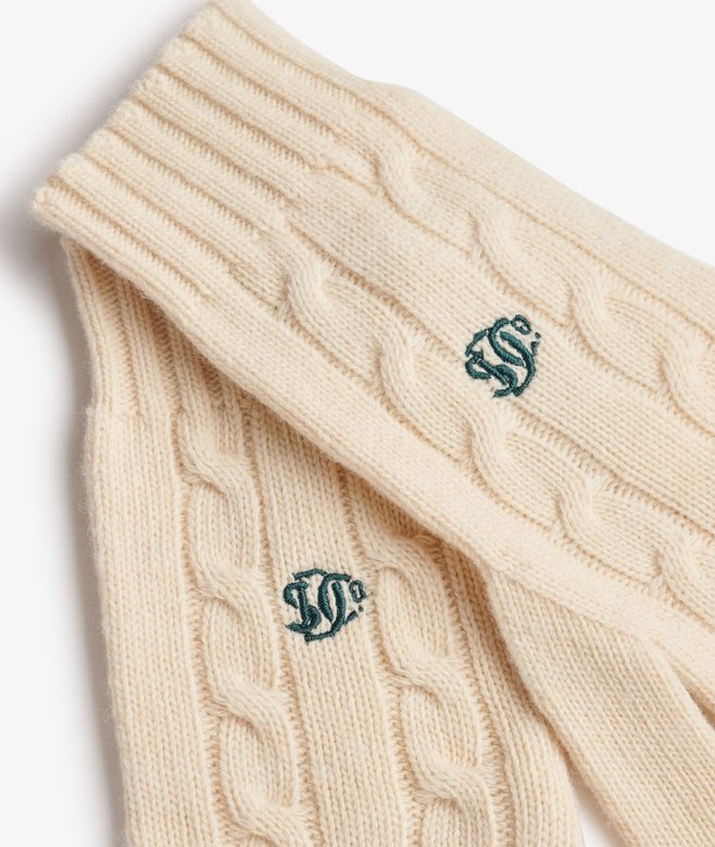 PREMIUM CABLE GLOVES (NATURAL CREAM)