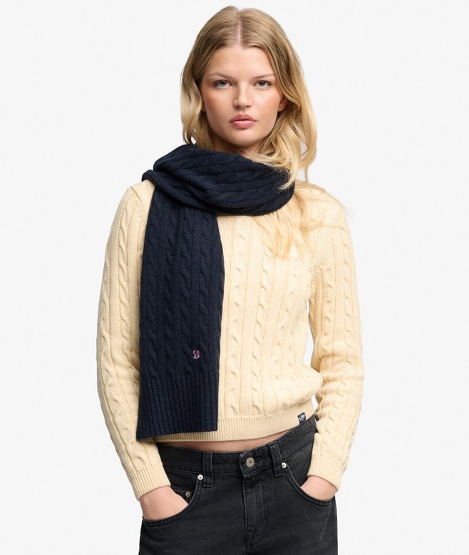 PREMIUM CABLE KN IT SCARF (ECLIPSE NAVY)