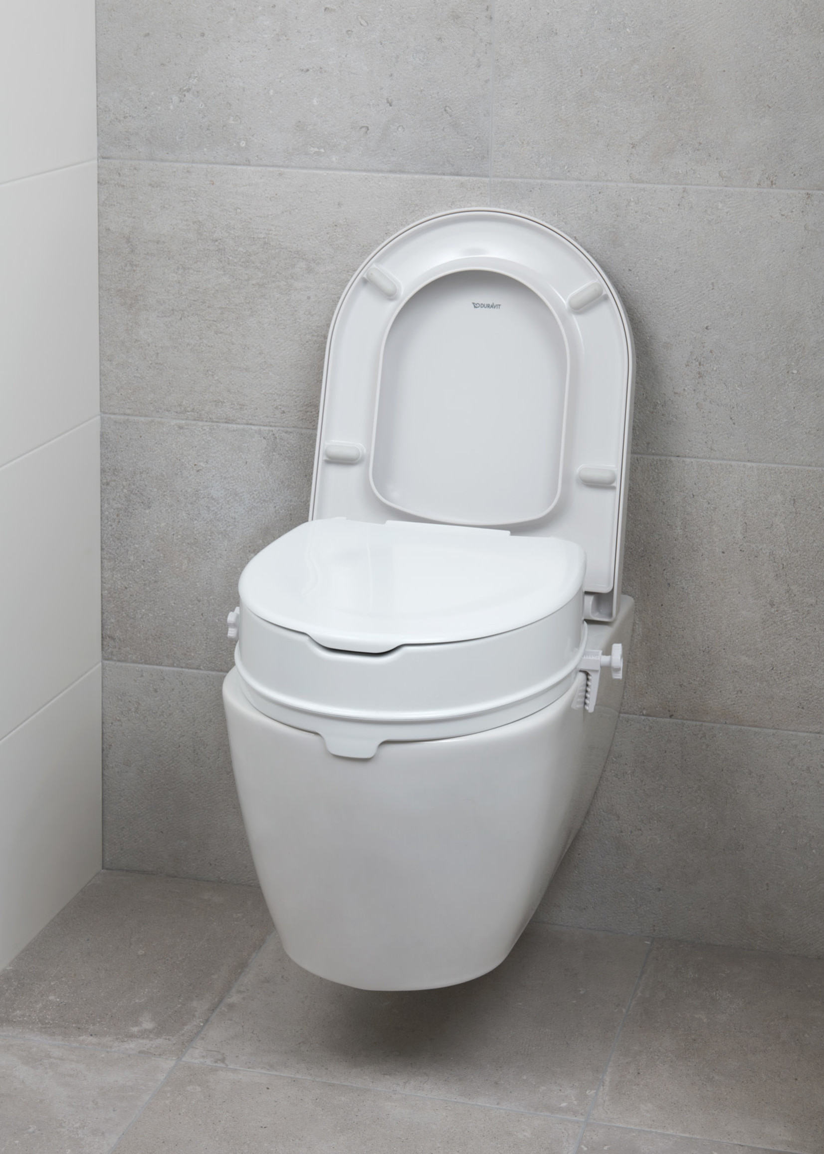 SecuCare toiletverhoger met klep (wit, H100mm)